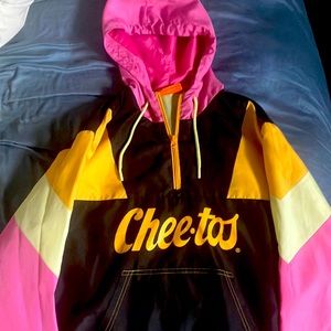 Windbreaker hooded “Cheetos” jacket, multicolored, size small